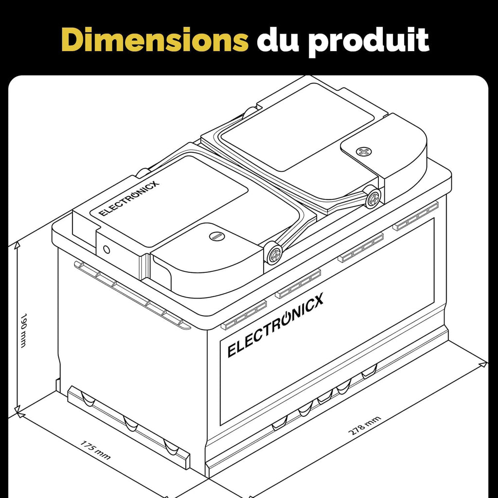 Batterie Solaire AGM 12V 100Ah Décharge Profonde sans Entretien pour Camping-Car, Voiture, Bateau, Jardin et Systèmes Solaires Autonomes Batterie énergie Electronicx Solar Edition