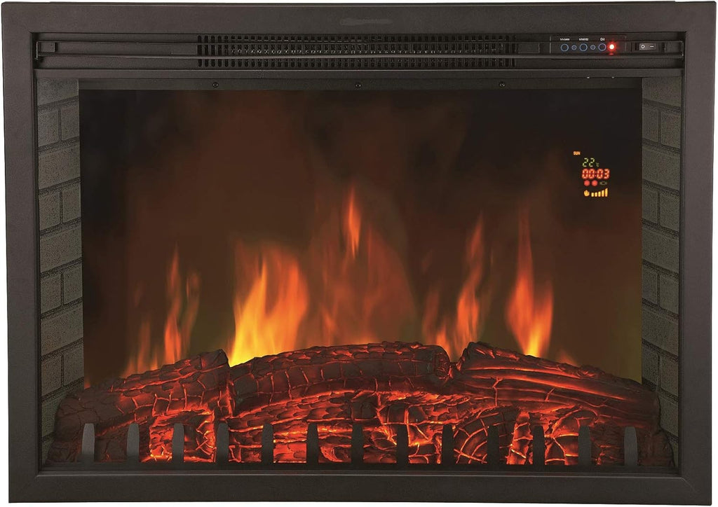Chemin’Arte Insert électrique à Encastrer - Effet Flammes - LEDs - Oxford XL - 2000W - Con?u en France - Garanti 2 Ans