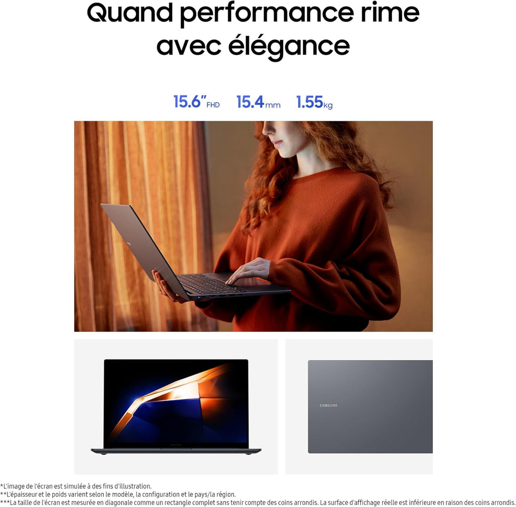 Galaxy Book4  Ordinateur Portable 15.6''  Intel Core i5  8Go RAM  256Go SSD  Clavier AZERTY FR  Gris  Windows 11 Home