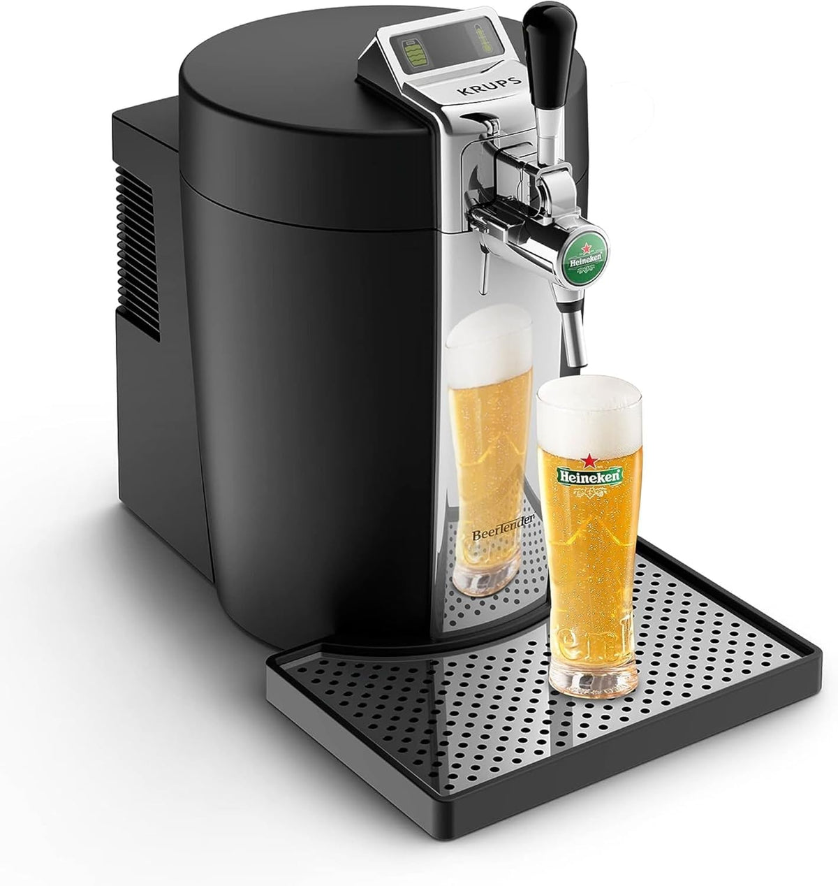 KRUPS BEERTENDER Machine à bière pression, Compatible avec les f?ts de 5 L, Tireuse à bière, Pompe à bière, Indicateur température, Indicateur volume restant VB700800