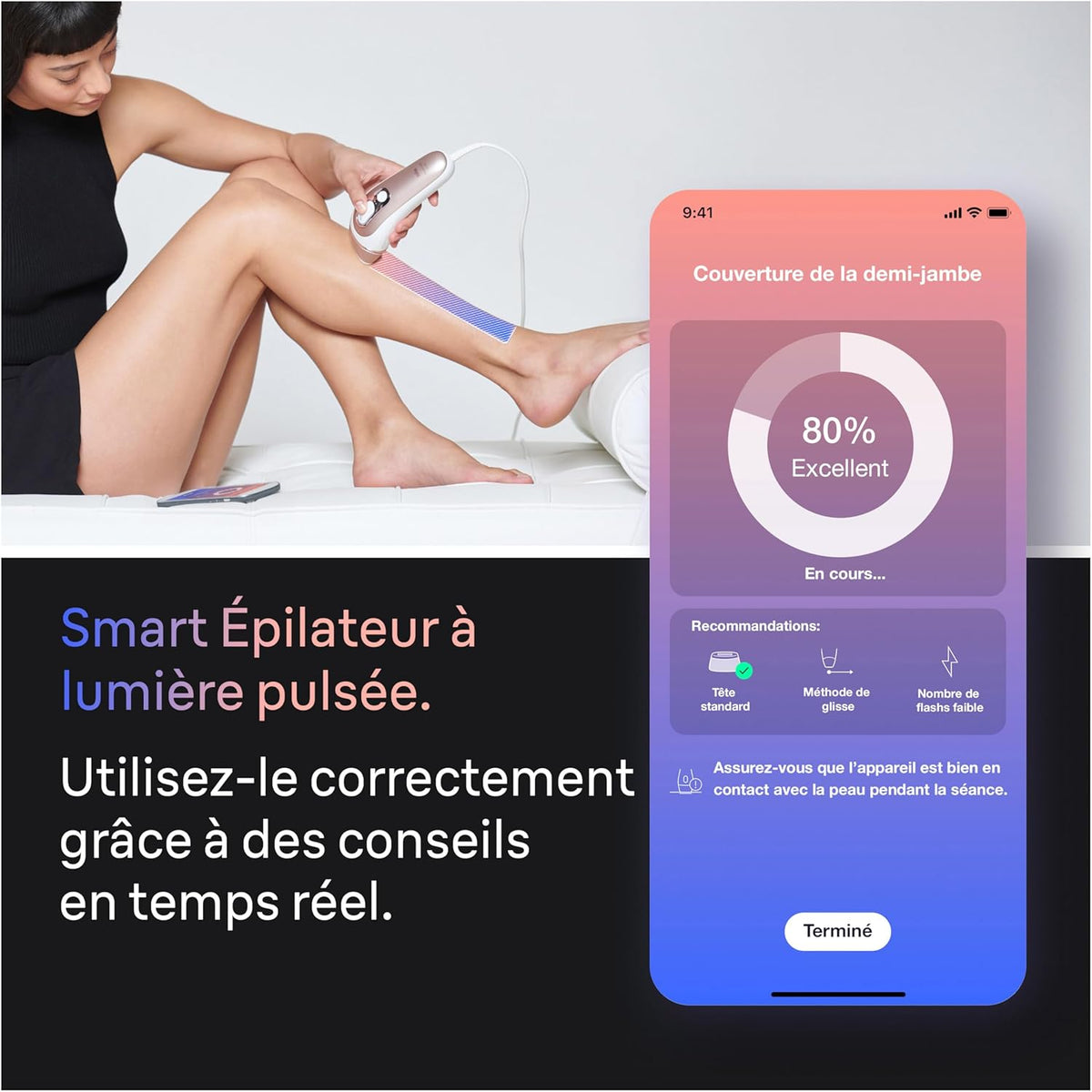 Braun épilateur à Lumière Pulsée Intelligent Skin i·expert PL7387, épilation à Domicile, Alternative Au , Avec Appli, Rasoir Venus, 4 Têtes Intelligentes Pour épiler Jambes, Visage et Plus