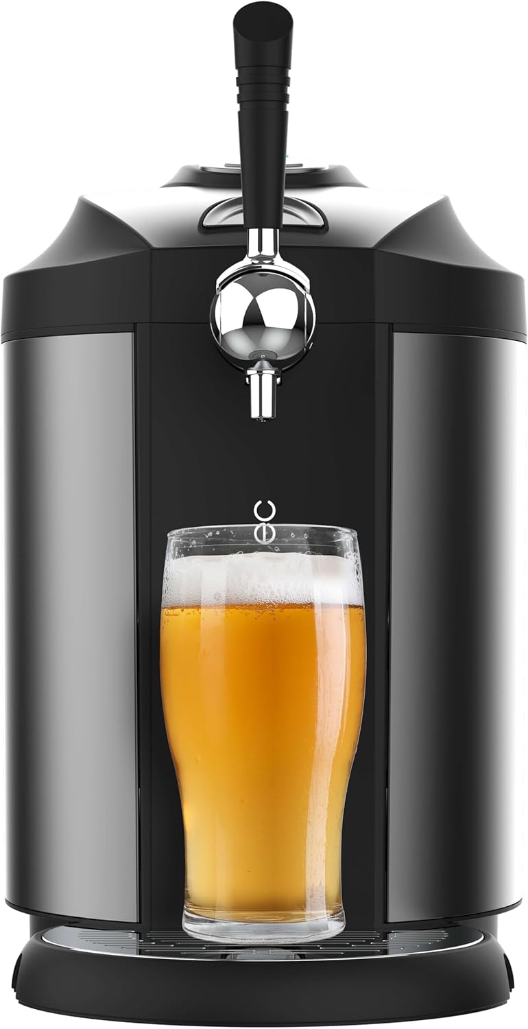 Cecotec Tireuse à Bière BeerFlow Steel 5000. Machine à Bière 65W  température réglable de 2-12°C Compatible avec barils pressurisés et non pressurisés de 5L  avec finition inox et pieds antidérapants