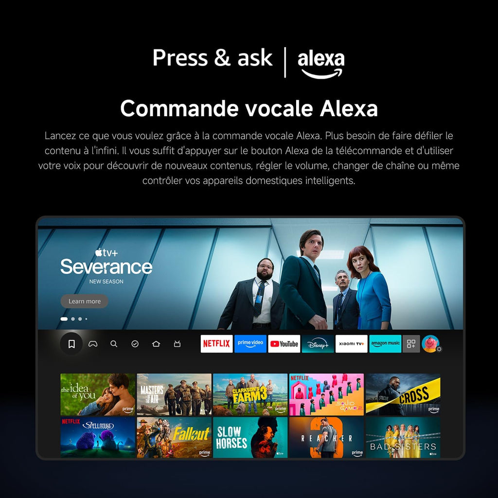 Xiaomi TV F 50  127 cm (50 Pouces)  4K UHD  Smart TV  Fire TV  Contr?le Vocal Alexa  HDR10  MEMC  Mode Game Boost 120Hz  2Go+32Go  Compatible avec AirPlay