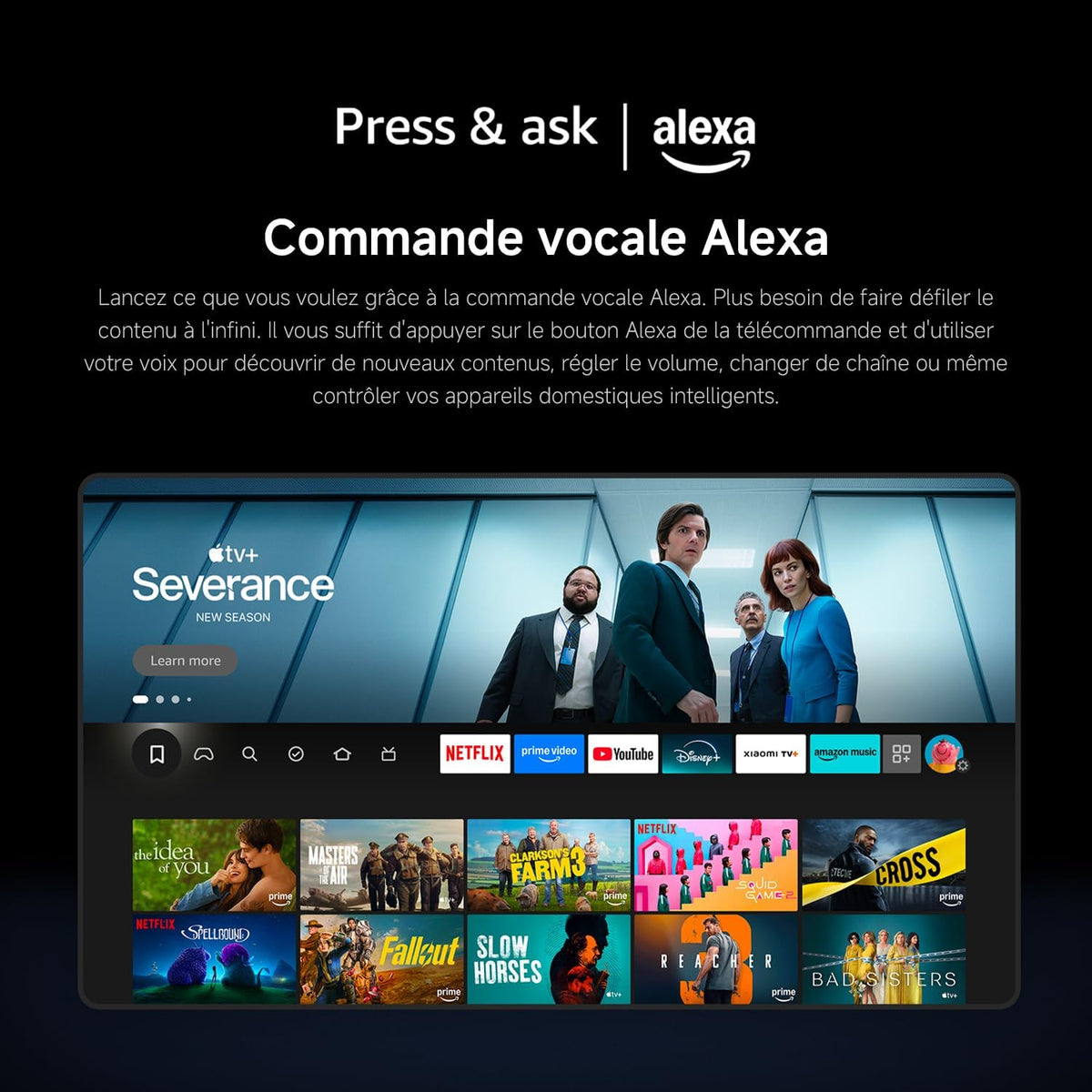 Xiaomi TV F 50  127 cm (50 Pouces)  4K UHD  Smart TV  Fire TV  Contr?le Vocal Alexa  HDR10  MEMC  Mode Game Boost 120Hz  2Go+32Go  Compatible avec AirPlay