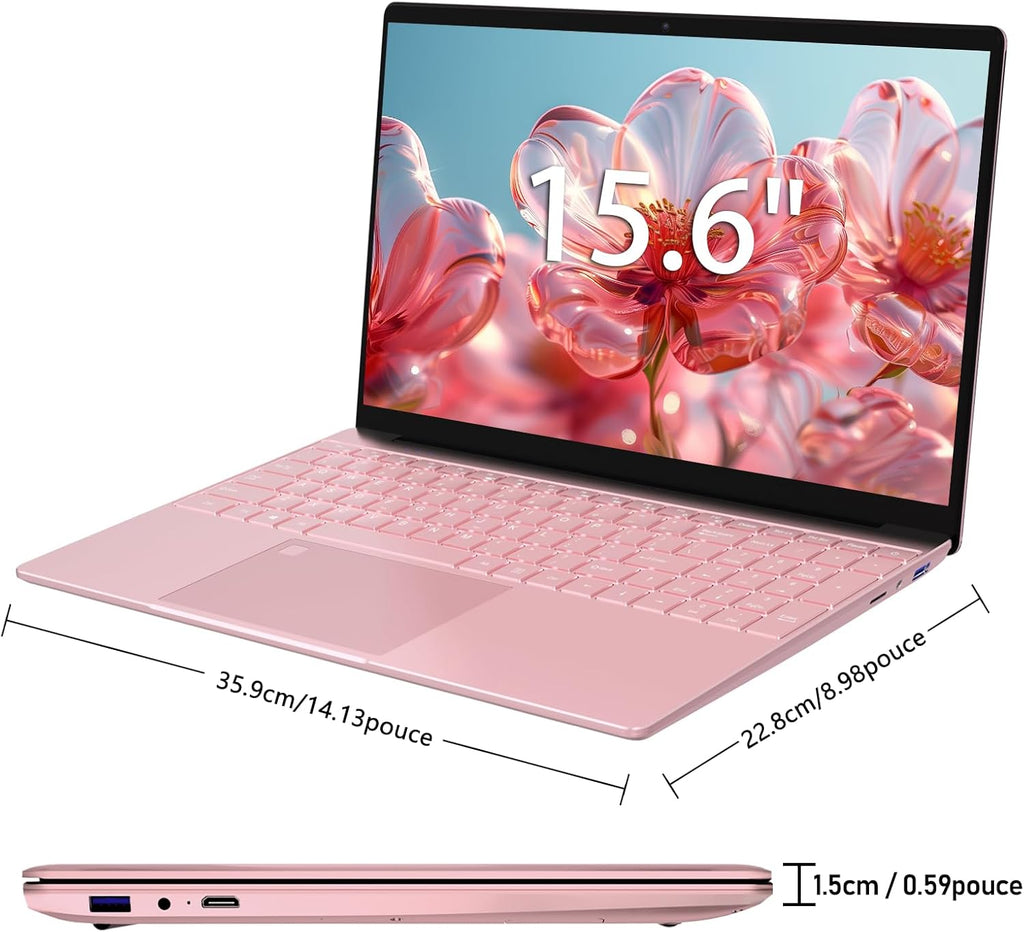 Pryloxen Ordinateur Portable Ultra-Fin 15 6" FHD IPS - Processeur Celeron N150 3 4 GHz  32 Go DDR4/1 to SSD  Clavier Rétroéclairé  Wi-FI 5G & Batterie 8000 mAh (360 × 275 × 18 mm  1 679 kg)