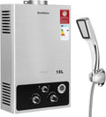 BreeRainz 18LPM Chauffe-Eau à Gaz,36KW Chauffe-Eau à Gaz Instantané Propane Butane,Pression d'eau de Démarrage Super Basse,pour Maison,Camping-car