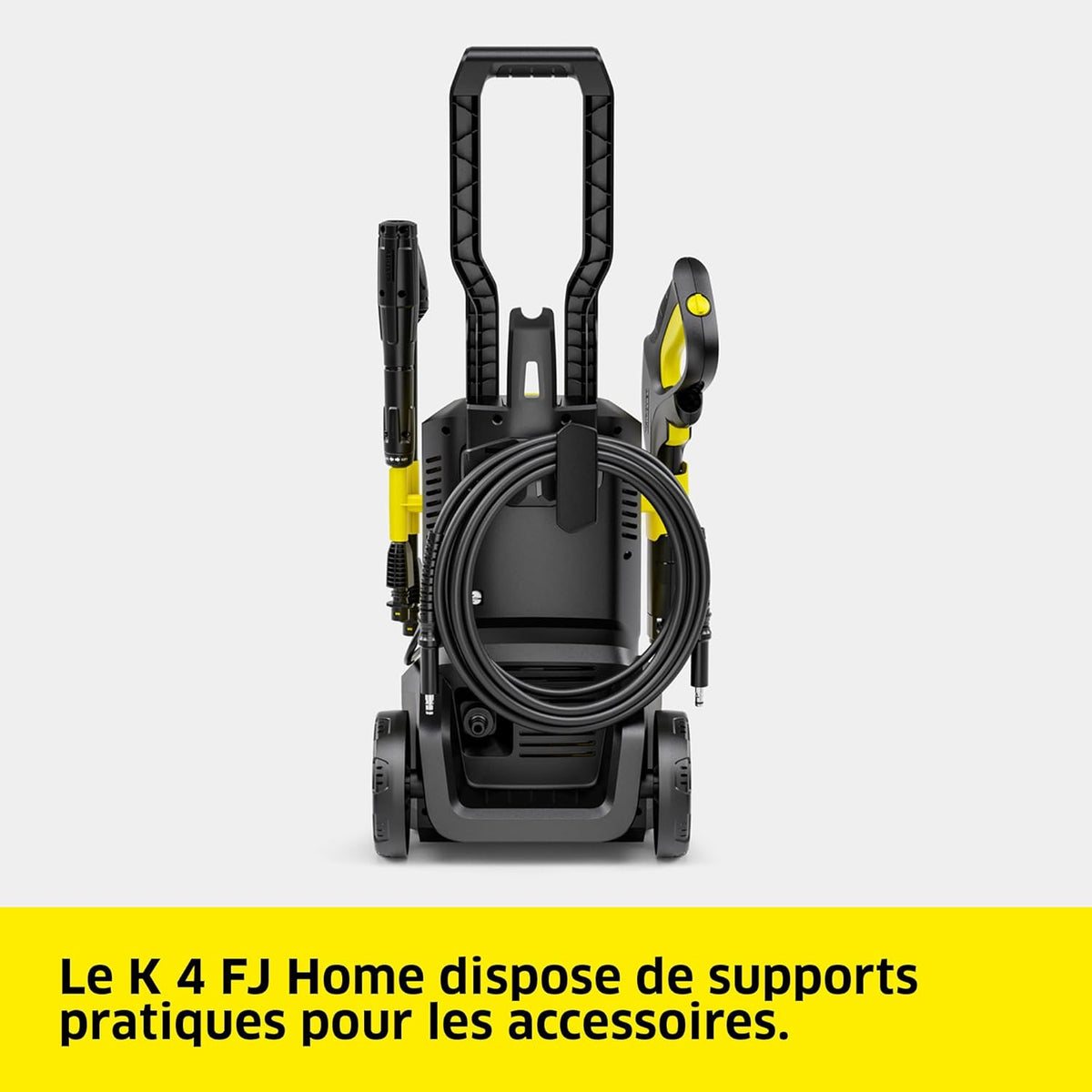 K?rcher Nettoyeur Haute Pression K 4 FJ Home, Pression max. 130 bar, Débit : 420 l/h, Surface : 30 m2/h, Filtre à Eau, Poids : 5,7 kg, Pistolet HP, Rotabuse, Lance Vario Power, Buse à Mousse, Home Kit