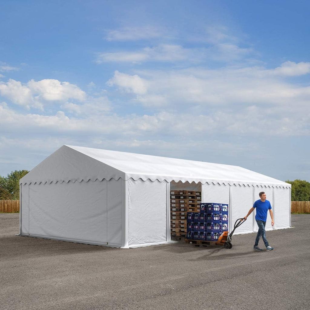 TOOLPORT Tente de Stockage 6x12 m abri bache PVC 700 N imperméable Blanc