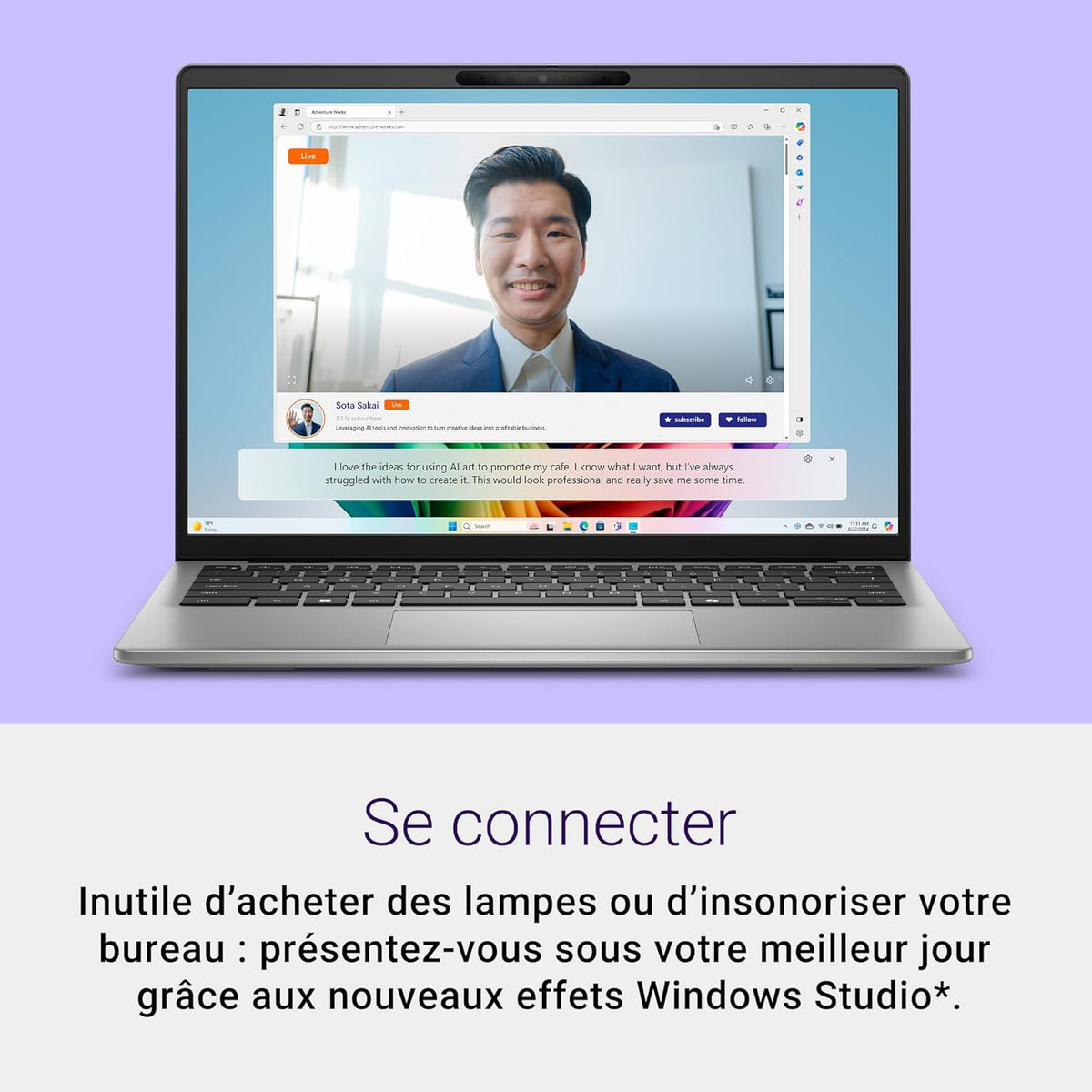Dell Inspiron 14 (5441) Copilot+ PC Portable 14" écran FHD+ 60 Hz  Snapdragon X Plus  16 Go RAM  512 Go SSD  Qualcomm Adreno  Windows 11 Home  Clavier rétroéclairé AZERTY - Gris Titane