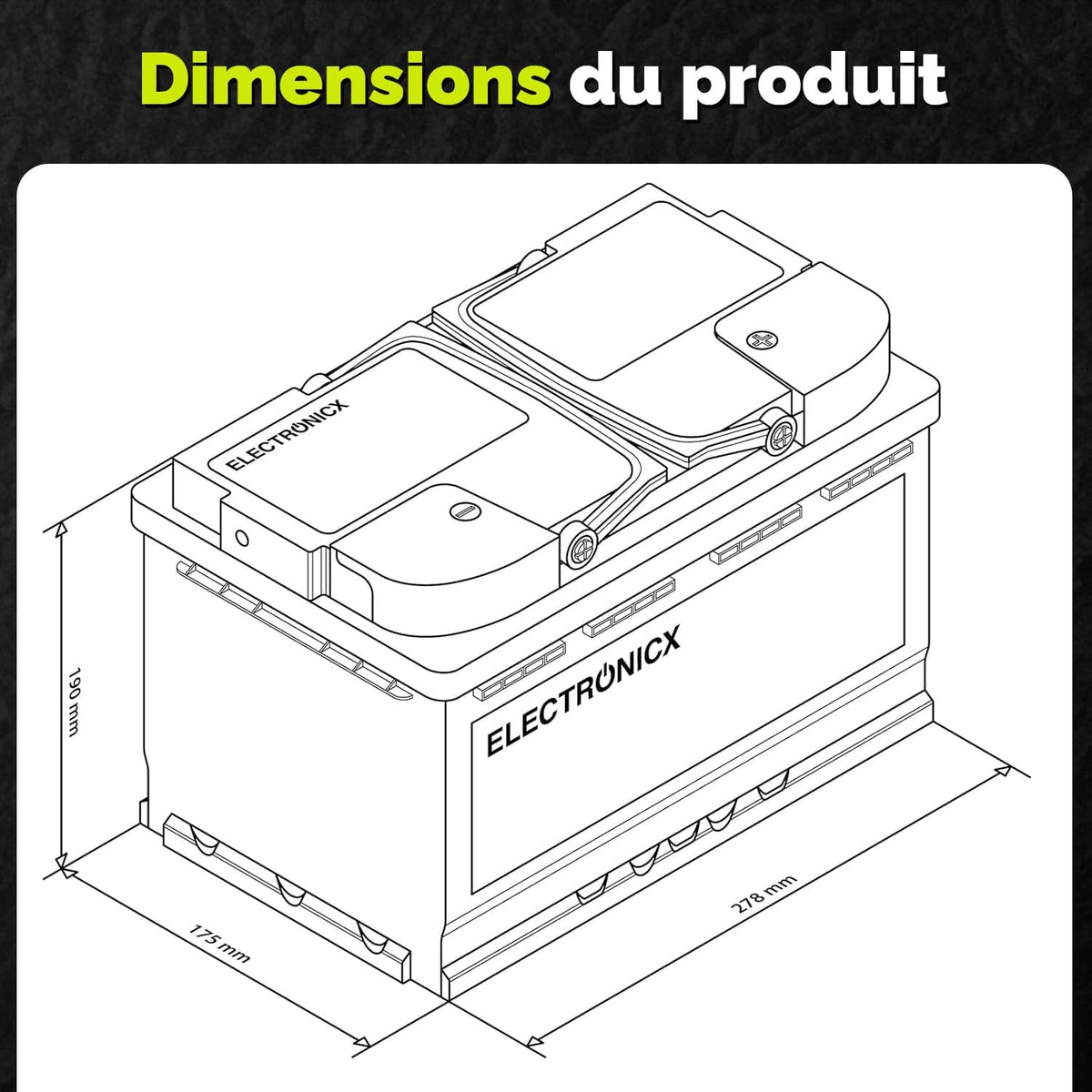 Batterie AGM 12v 100Ah Electronicx Caravan Edition batterie solaire 12v accumulateur 12v batteries solaires alimentation batterie 12v agm caravane batterie camping car batterie gel 12v accumulateur