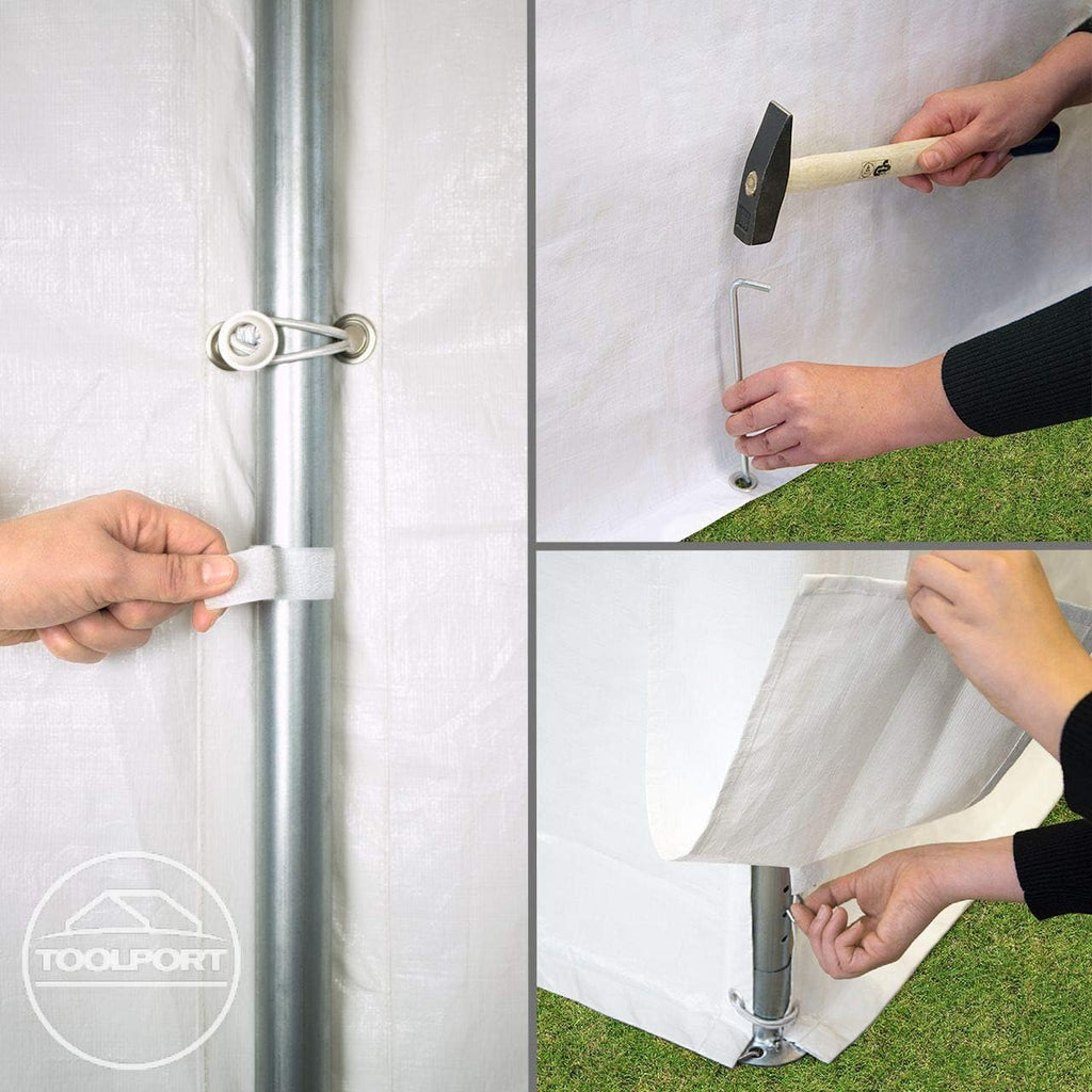 TOOLPORT Tente de réception 3x2 m pavillon Blanc bache PE 350 N imperméable Tente de Jardin