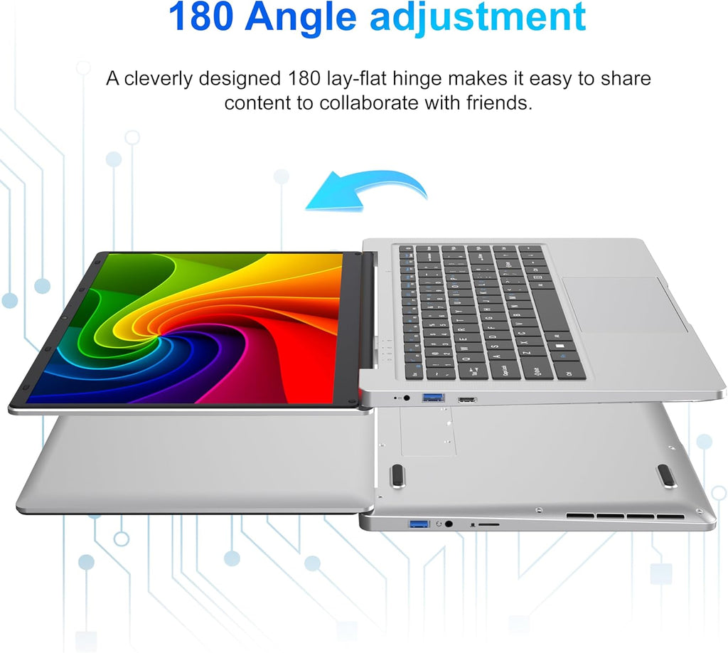 Ordinateur Portable 14 1" Pouces laptop  6 Go de RAM  128 Go de SSD  N4000 Celeron Dual-Core  Wi-Fi Bluetooth 2 4/5 0G  1366 * 768 IPS  Design sans Ventilateur  Inclus une Souris  Clavier à Membrane.