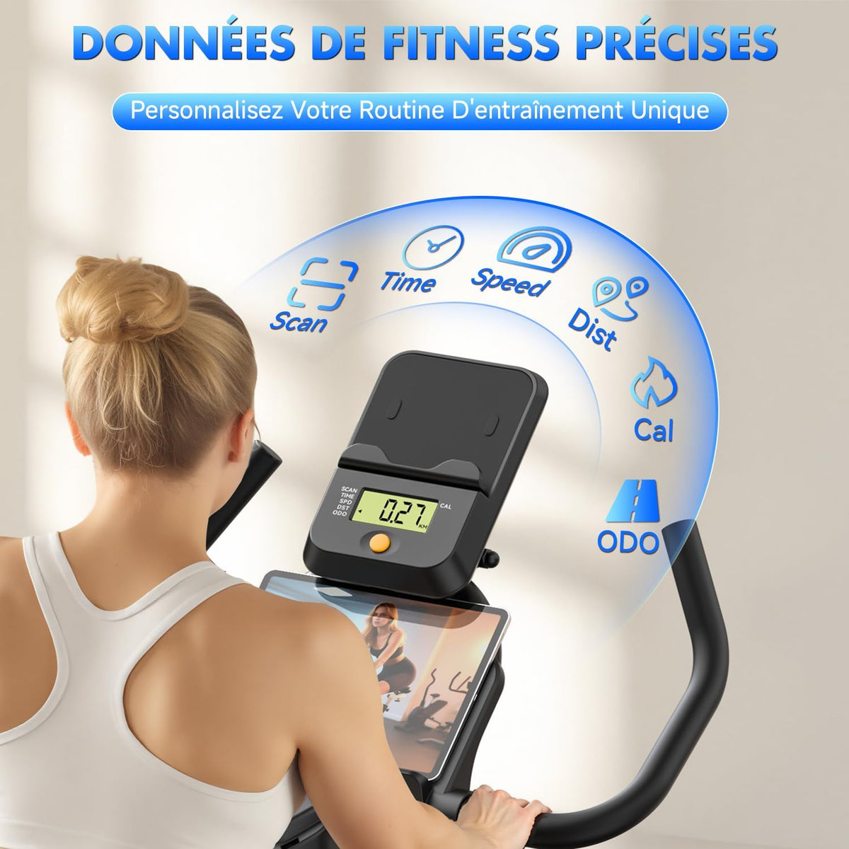 Velo d Appartement, CHAOKE Vélo d'appartement Silencieux avec Résistance Magnétique Réglable, Vélo d'exercice d'intérieur avec App et écran LCD, Pour Entra?nement Cardio, Capacité 150KG