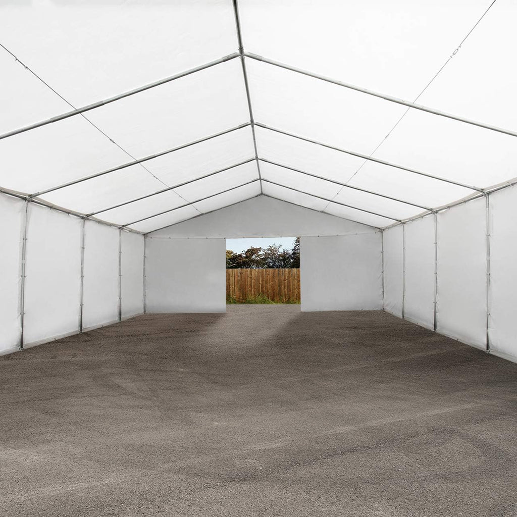 TOOLPORT Tente de Stockage 6x12 m abri bache PVC 700 N imperméable Blanc