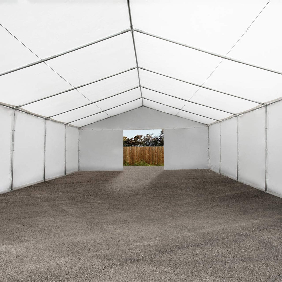TOOLPORT Tente de Stockage 6x12 m abri bache PVC 700 N imperméable Blanc
