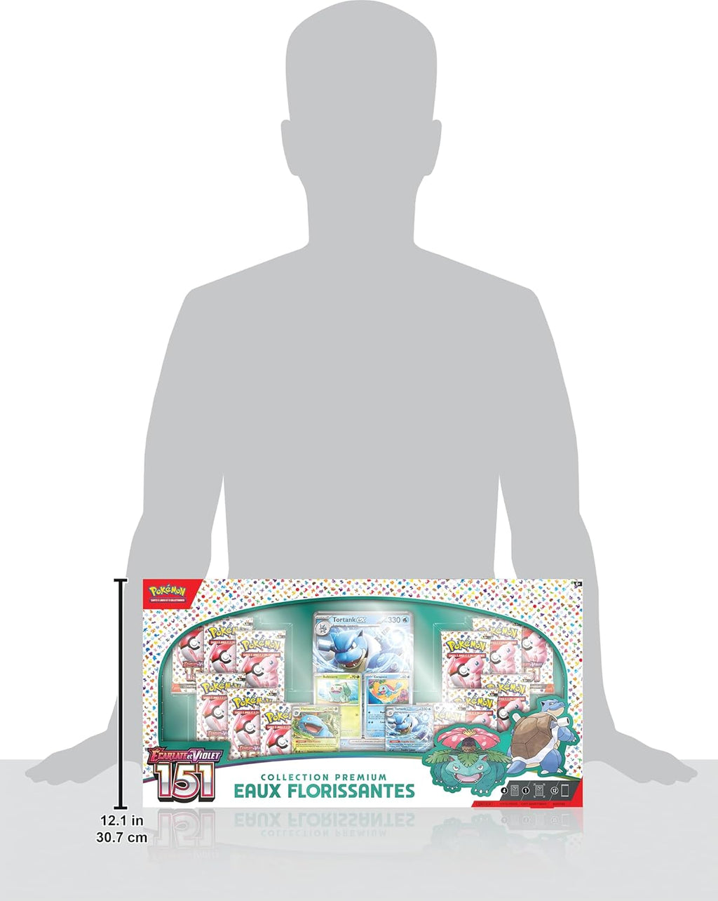 Pokémon: Collection Premium Eaux Florissantes du JCC Pokémon (4 Cartes Promo Brillantes  1 Carte Grand Format Brillante et 12 boosters)