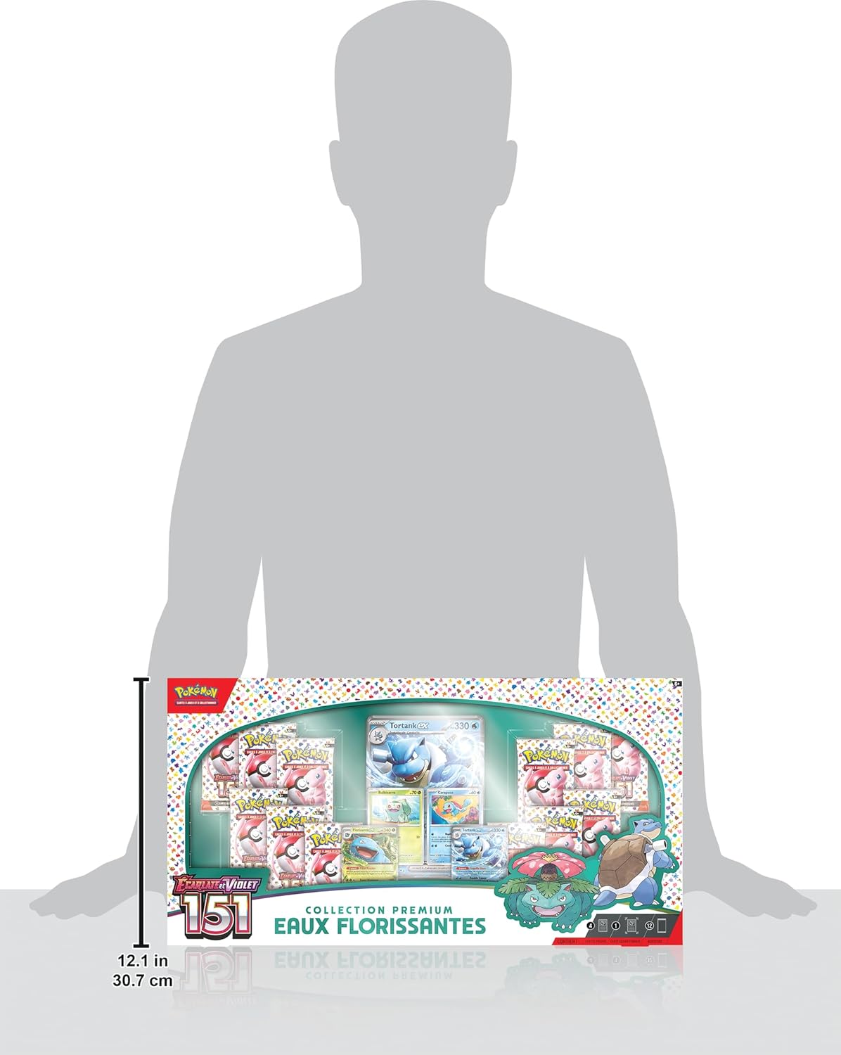 Pokémon: Collection Premium Eaux Florissantes du JCC Pokémon (4 Cartes Promo Brillantes  1 Carte Grand Format Brillante et 12 boosters)