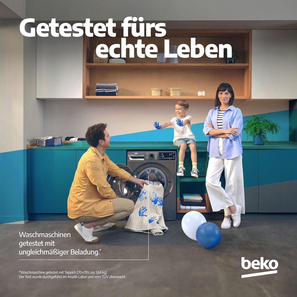 Beko Waschmaschine im Waschküchen-Einbau