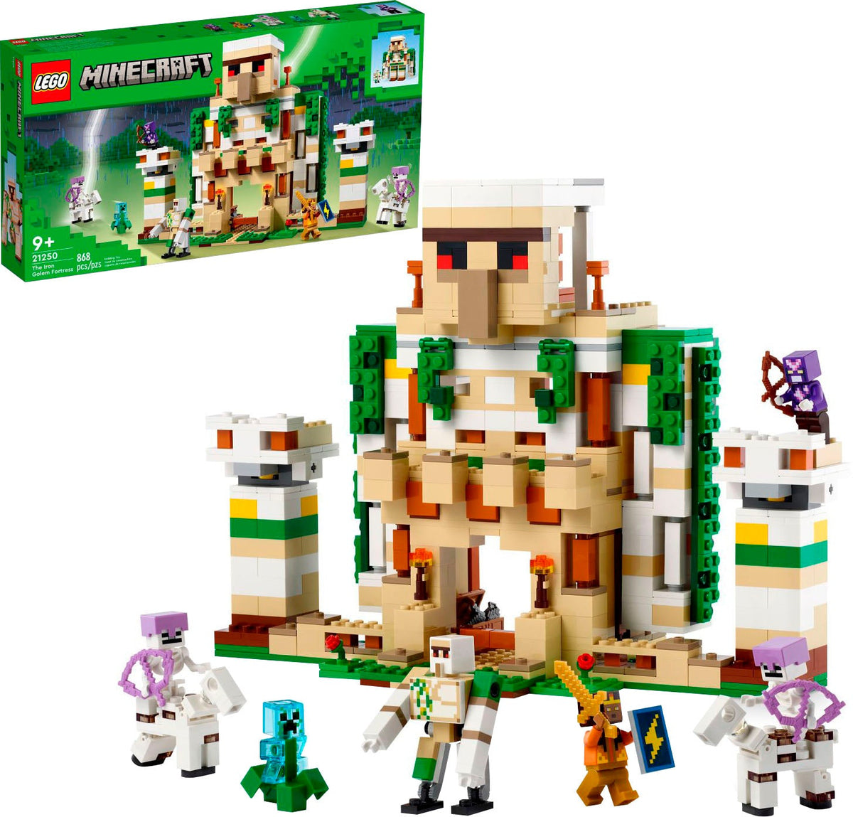 LEGO Minecraft Het IJzeren Golem Fort 21250 van vooren