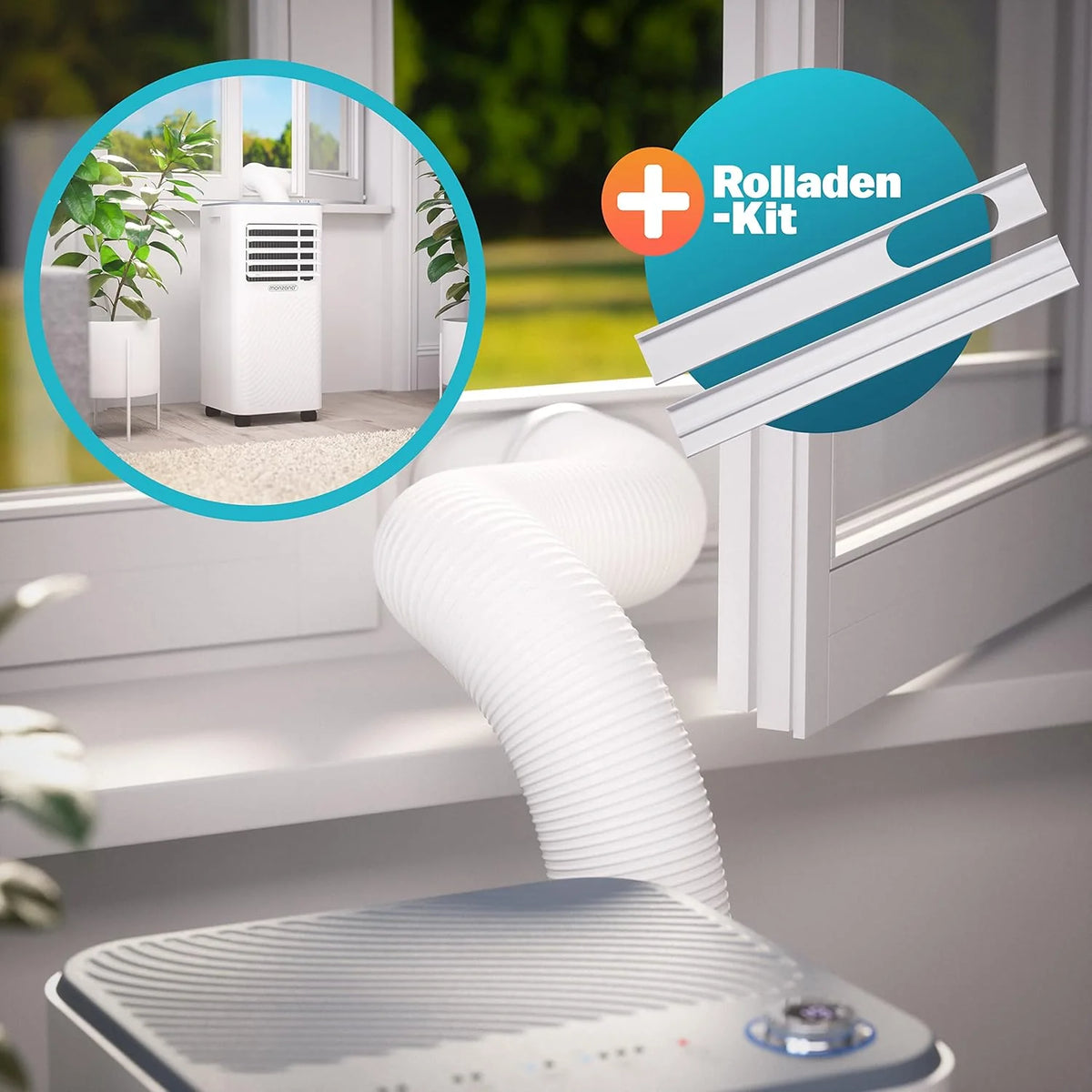 Monzana® lokale Klimaanlage MZKA2000 Mobil Abluftschlauch 7000BTU 3in1 750W 24h  – Detailansicht 13