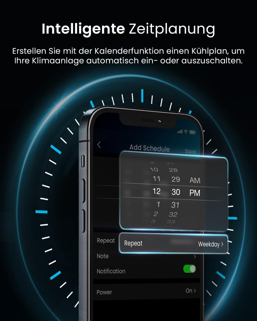 Produktbild: Pro Breeze 12000 BTU Mobile Klimaanlage (Räume bis 50㎡) – Kl – Einsatz im Wohnraum