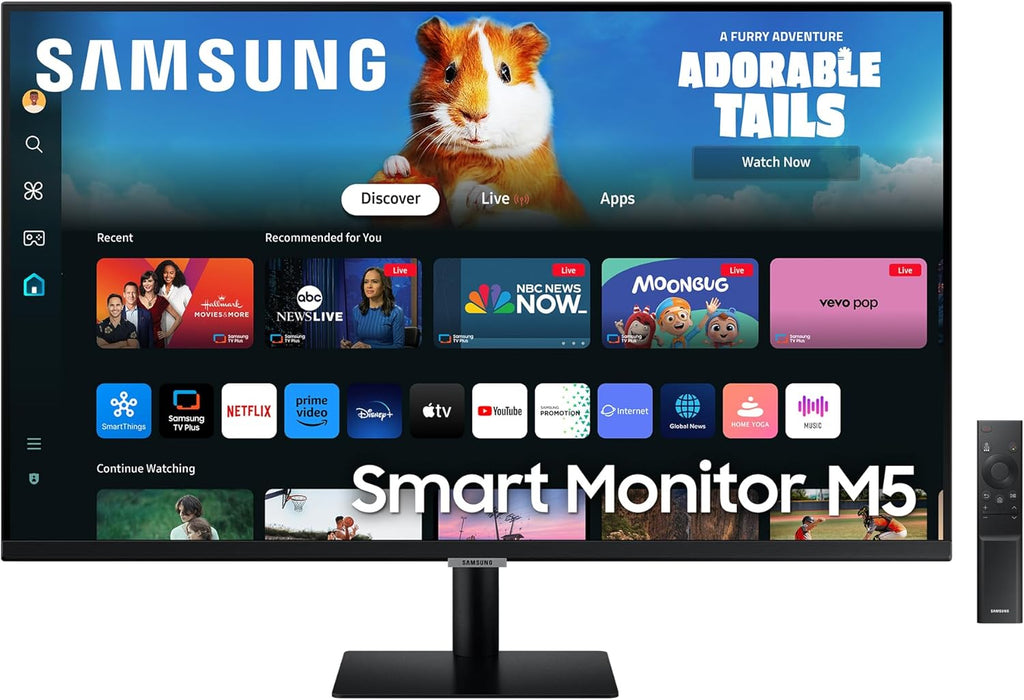 Samsung Smart Monitor M5 van 27 inch in het zwart, voorzijde