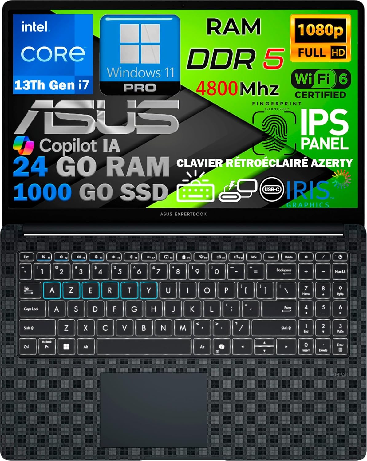 ASUS Core i7 laptop 15,6 inch – FHD IPS scherm weergave van het bureaublad
