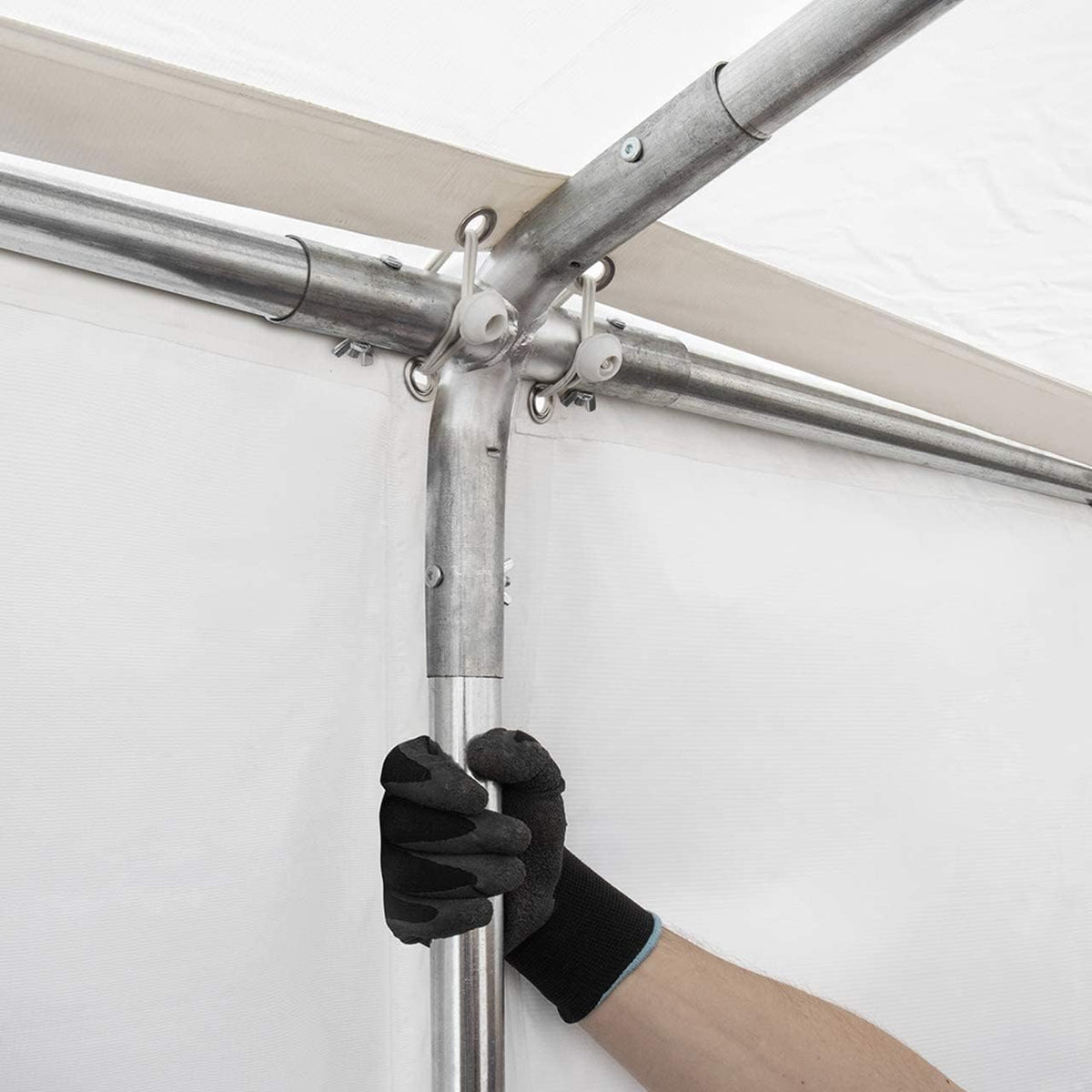 TOOLPORT Tente de Stockage 4x8 m abri bache PVC 700 N imperméable Gris