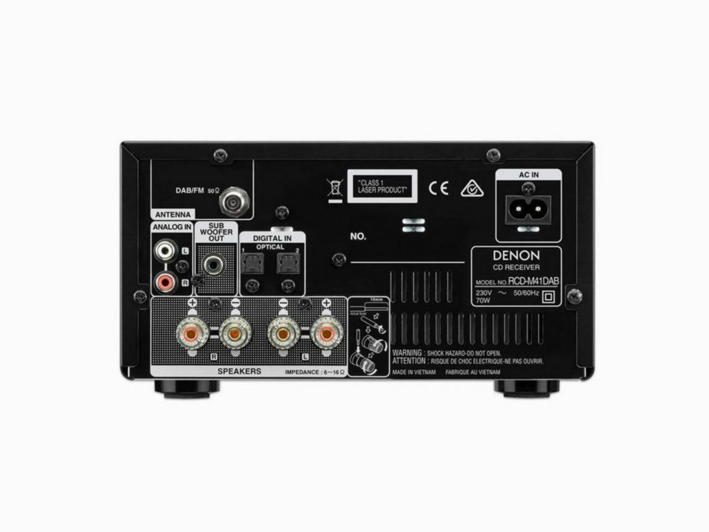 Denon D-M41DAB micro-hifi – cd-lade en display detail