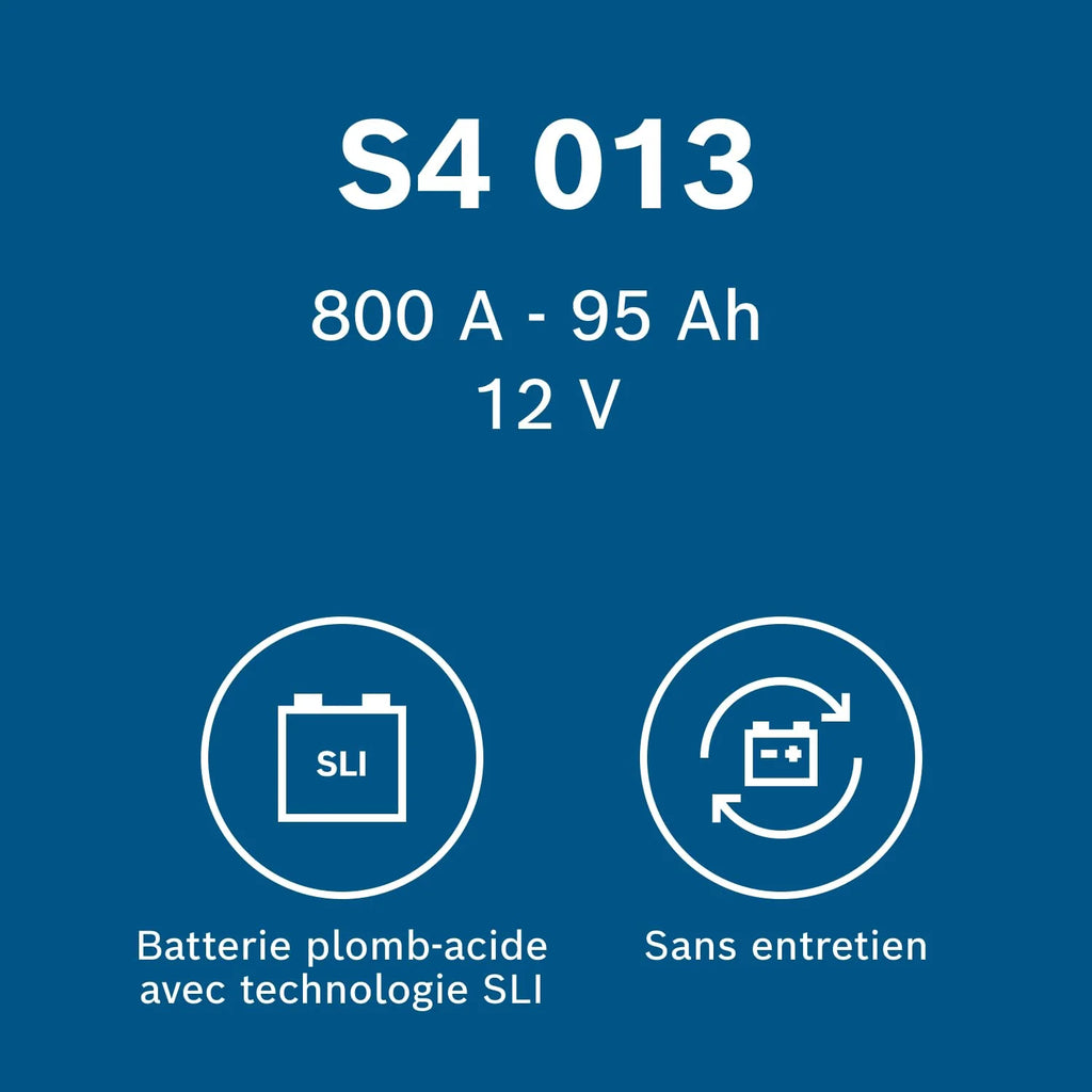 Bosch S4 013 accu etiket en specificaties