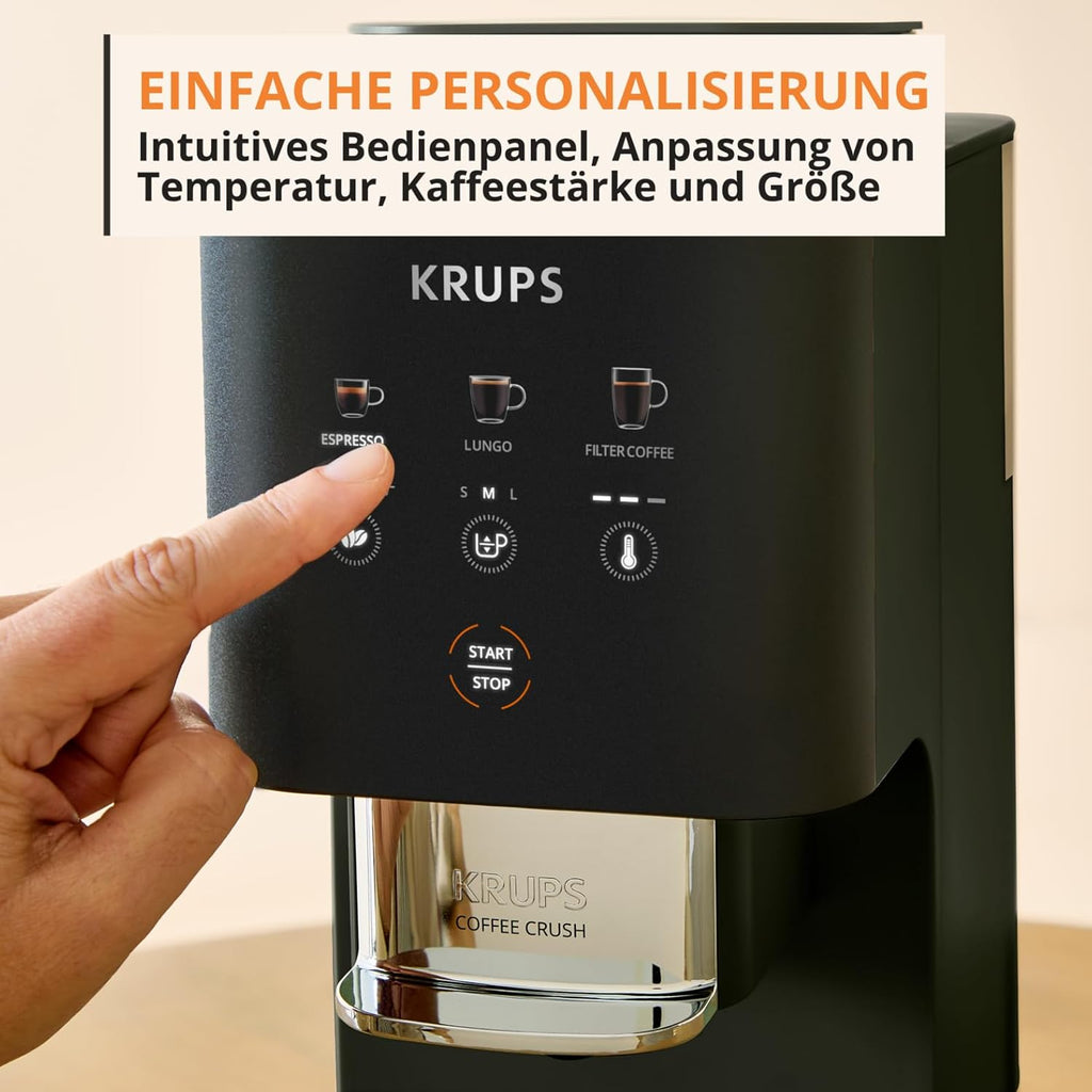 Produktbild: Krups Coffee Crush Extra Kaffeevollautomat – Seitenansicht
