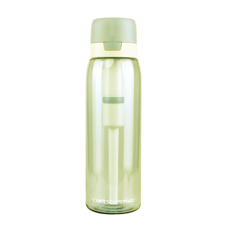 Green Transparent Bottle Plastic Water Purification Cup