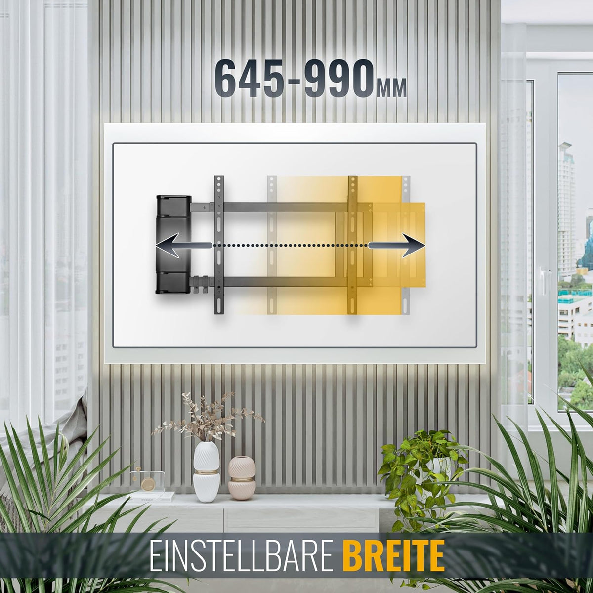 RICOO Support TV Mural orientable motorisé SE2544 Meuble de téléviseur Suspendu PC Plasma Smart OLED incurvé Fixation Murale télé LED LCD 3D 4K VESA 200x200 400x400 Universel avec télécommande