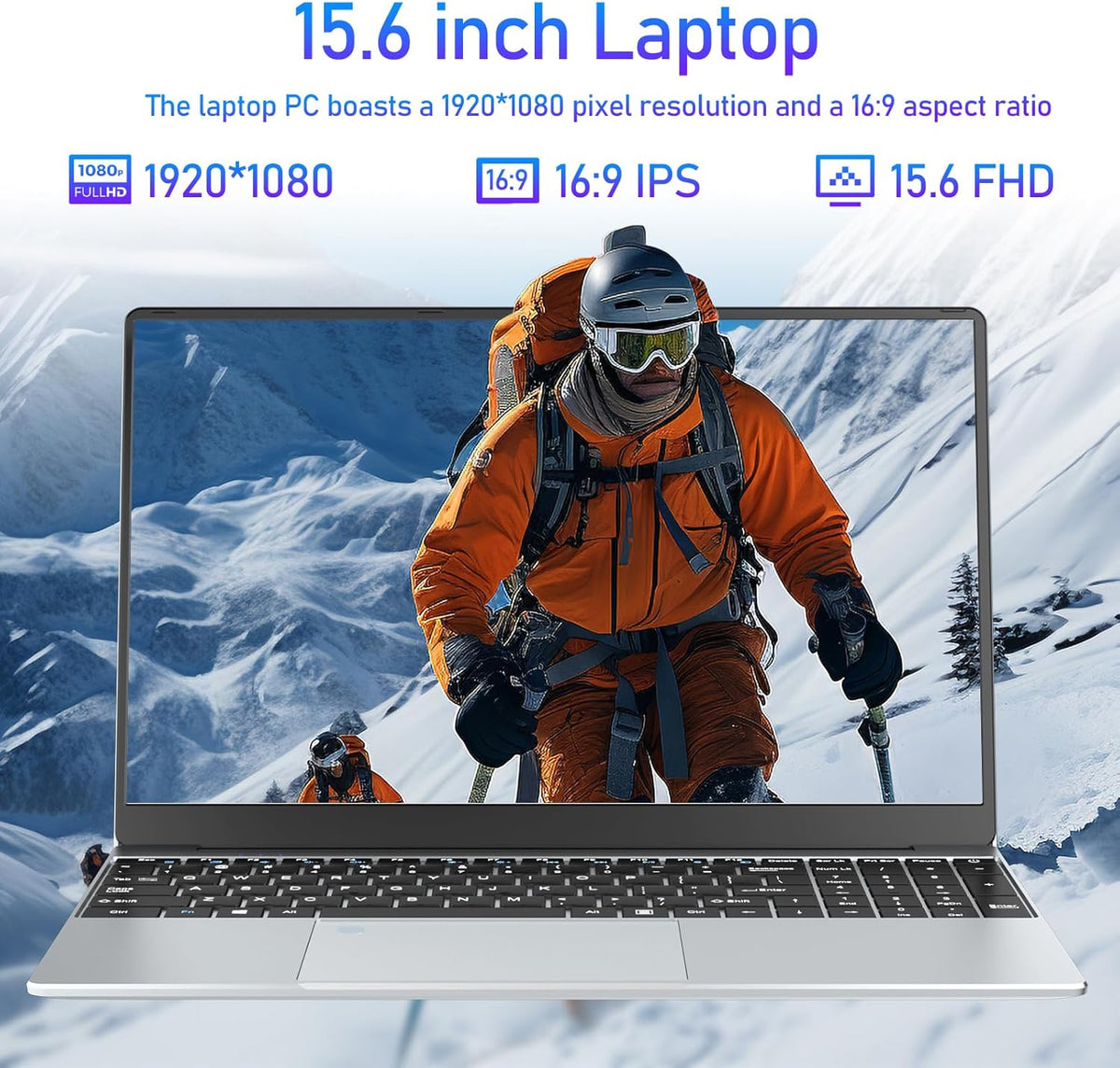 Ordinateur Portable 15 6 Pouces  PC Portable Celeron N5095 CPU  16Go RAM 512Go SSD Laptop Win11 FHD 1920 x 1080  Rétroéclairé & Déverrouillage Empreinte  Webca  Wi-FI 5  BT4.2  USB 3.0 * 2