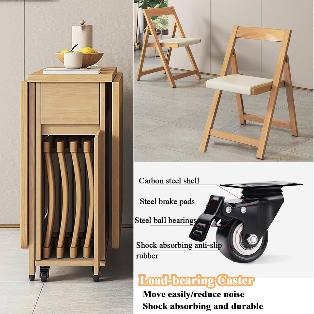 Opklapbare houten eettafel – vergrendeling van het klapblad