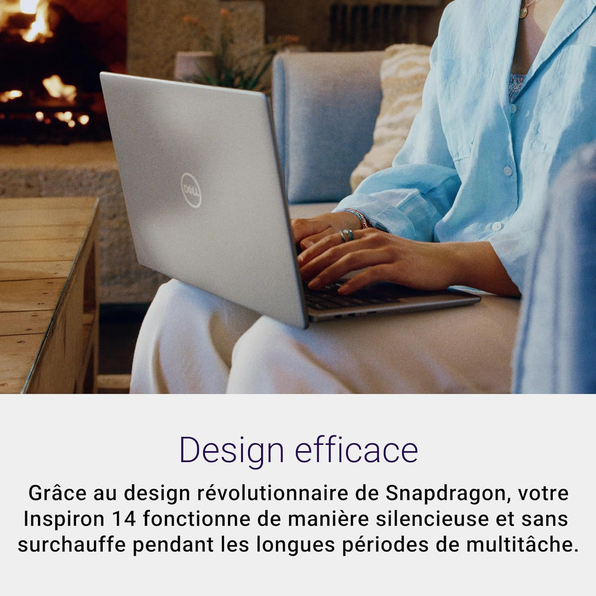 Dell Inspiron 14 (5441) Copilot+ PC Portable 14" écran FHD+ 60 Hz  Snapdragon X Plus  16 Go RAM  512 Go SSD  Qualcomm Adreno  Windows 11 Home  Clavier rétroéclairé AZERTY - Gris Titane