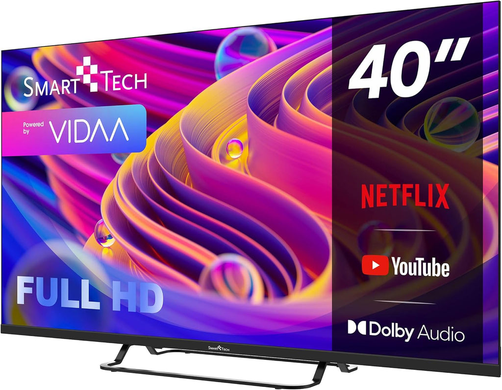 Smart Tech TV LED FHD 40' (101 cm) 40FV02V Smart TV VIDAA - Molotov  Netflix  Prime Video  +  Youtube  Plex 3xHDMI - 2xUSB - Mode Hotel-2024