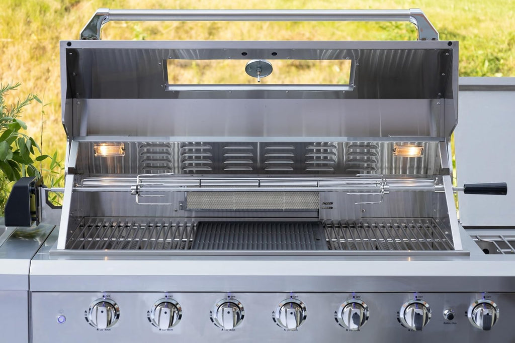 Ondis24 Cuisine d'extérieur Barbecue à gaz Réfrigérateur évier en acier inoxydable