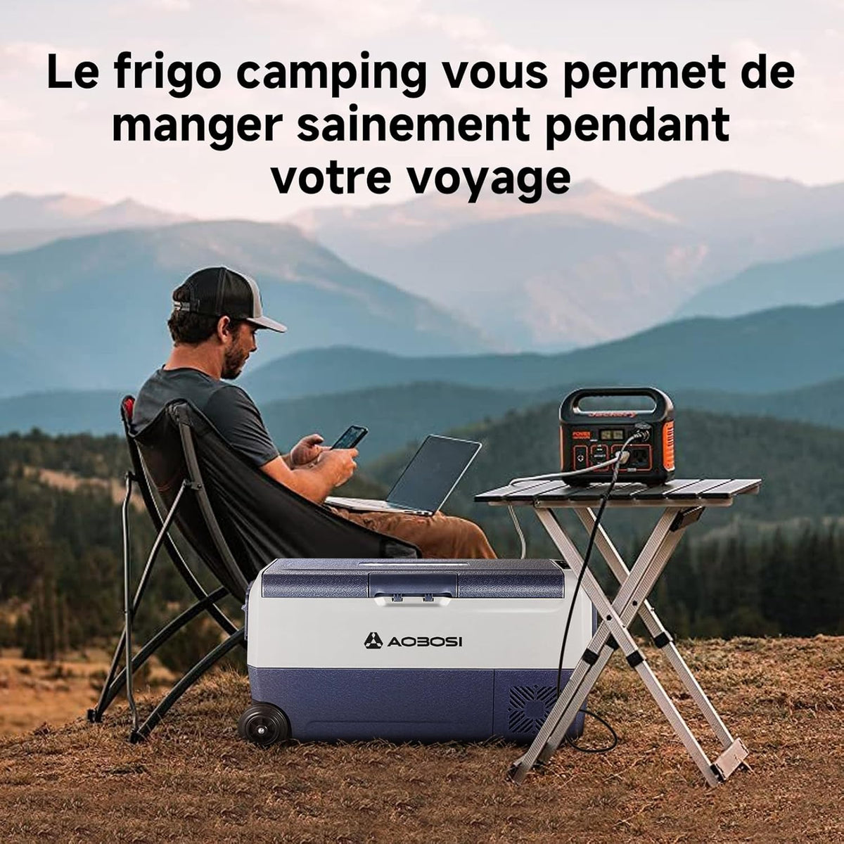 AAOBOSI Glaciere a Compression 36l, Glaciere Electrique Double Zone WiFi APP, 12 V/24 V et 100-240 V Frigo Camping, -20 ℃ à 20 ℃, pour Voiture, Camion, Bateau, Camping, Car, Caravanes,Voyageant,Maison