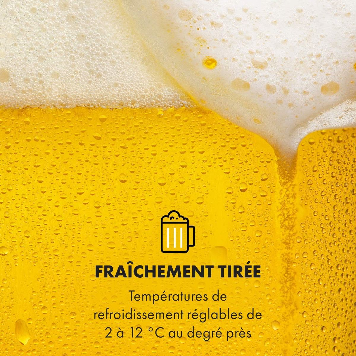 Klarstein Beerkules - Tireuse à bière universelle  Pour tous les f?ts de 5L  Avec ou sans cartouche de CO2  Refroidissement en 4 h  Bo?tier en plastique & acier inoxydable  noir
