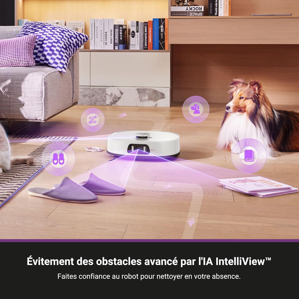 EUREKA J15 Ultra Robot Aspirateur Laveur 19 000 Pa avec Serpillière Extensible Relevable, Brosse Anti Enchevêtrement, Aspirateur Robot avec Station avec Lavage à l'eau Chaude 75°C, Batterie 5 200 mAh
