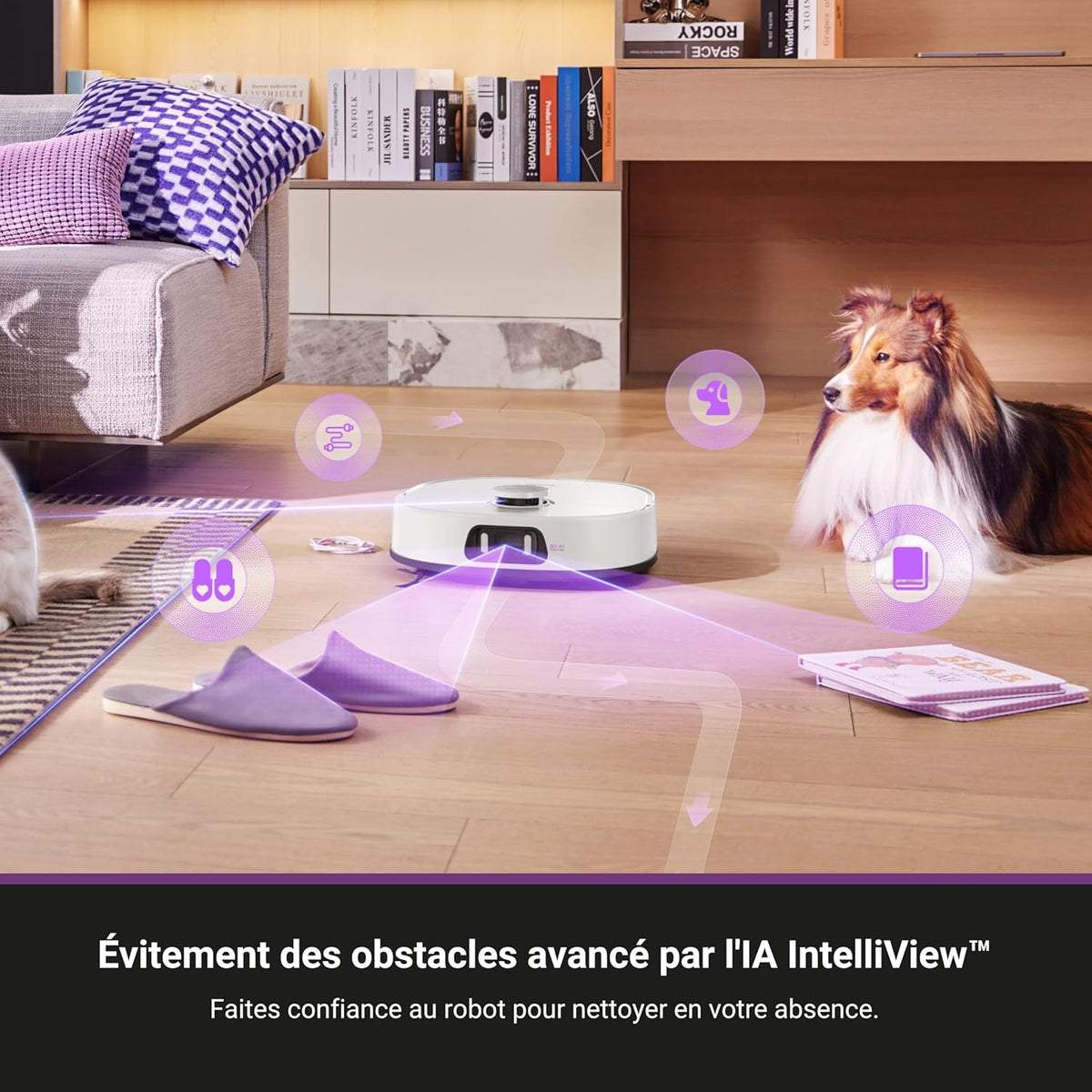 EUREKA J15 Ultra Robot Aspirateur Laveur 19 000 Pa avec Serpillière Extensible Relevable, Brosse Anti Enchevêtrement, Aspirateur Robot avec Station avec Lavage à l'eau Chaude 75°C, Batterie 5 200 mAh