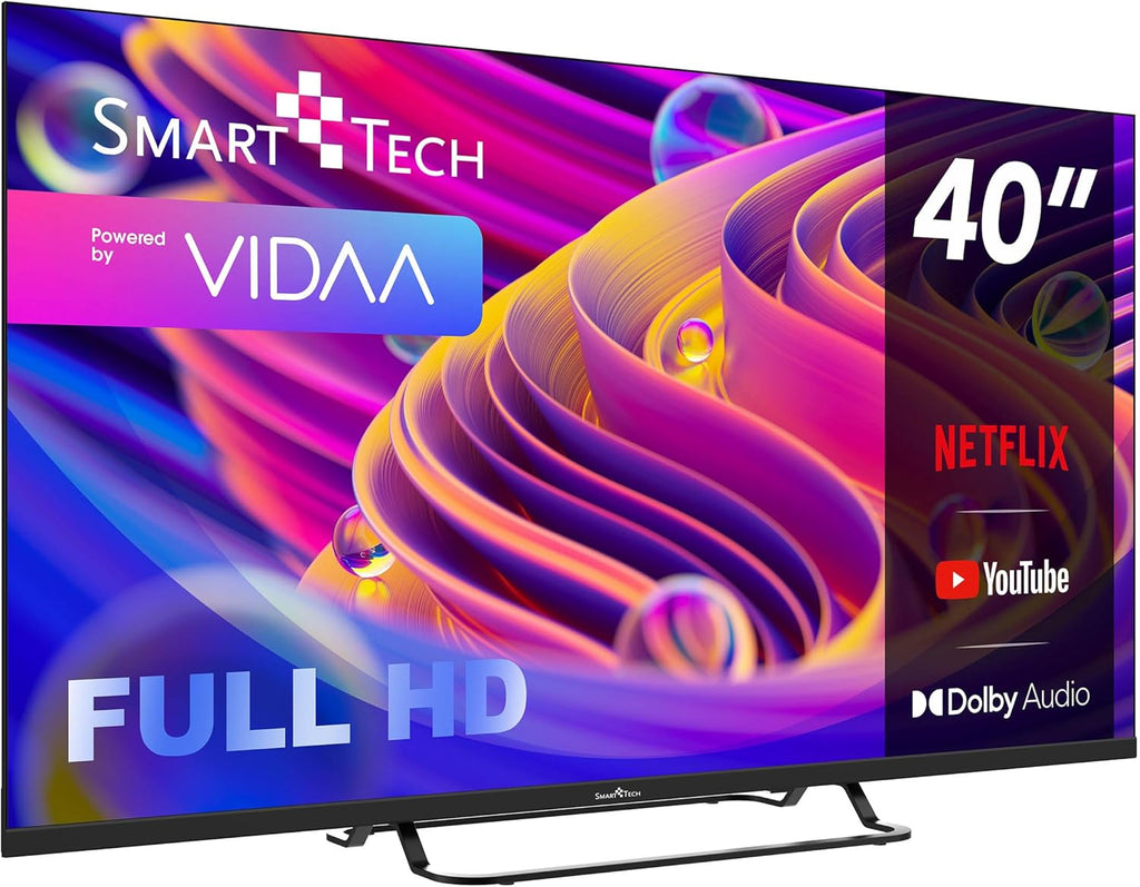 Smart Tech TV LED FHD 40' (101 cm) 40FV02V Smart TV VIDAA - Molotov  Netflix  Prime Video  +  Youtube  Plex 3xHDMI - 2xUSB - Mode Hotel-2024