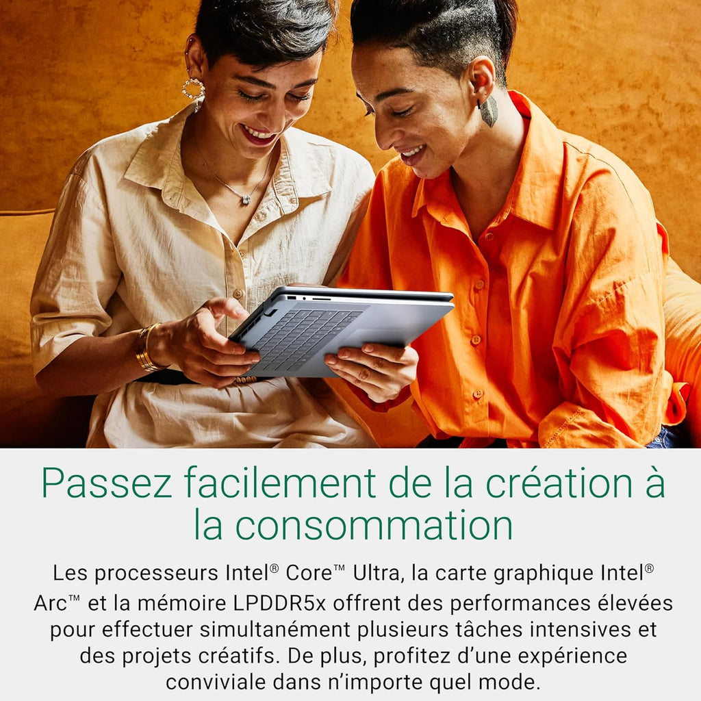 Dell Inspiron 16 PC Portable 2-en-1 écran 16" FHD+ (1920 x 1200)  Intel Core Ultra 5 Series 1  Graphique Intel  16 Go RAM  512 Go SSD  Windows 11 Home  Clavier AZERTY rétroéclairé  Bleu