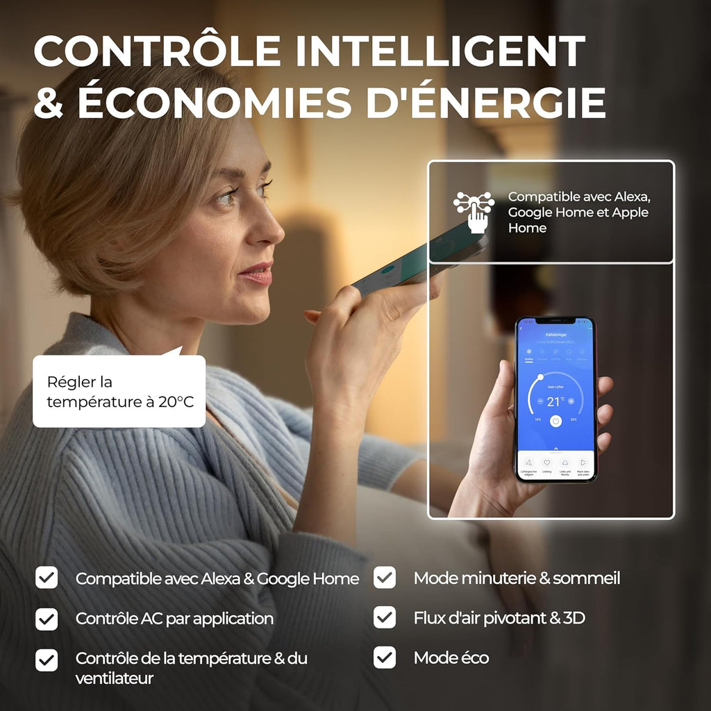 K?ltebringer Climatiseur Split - 12000 BTU - 3 5 kW - Avec fonction chauffage  WiFi et App - très silencieux & économe en énergie  avec support mural - Marque de qualité Allemande