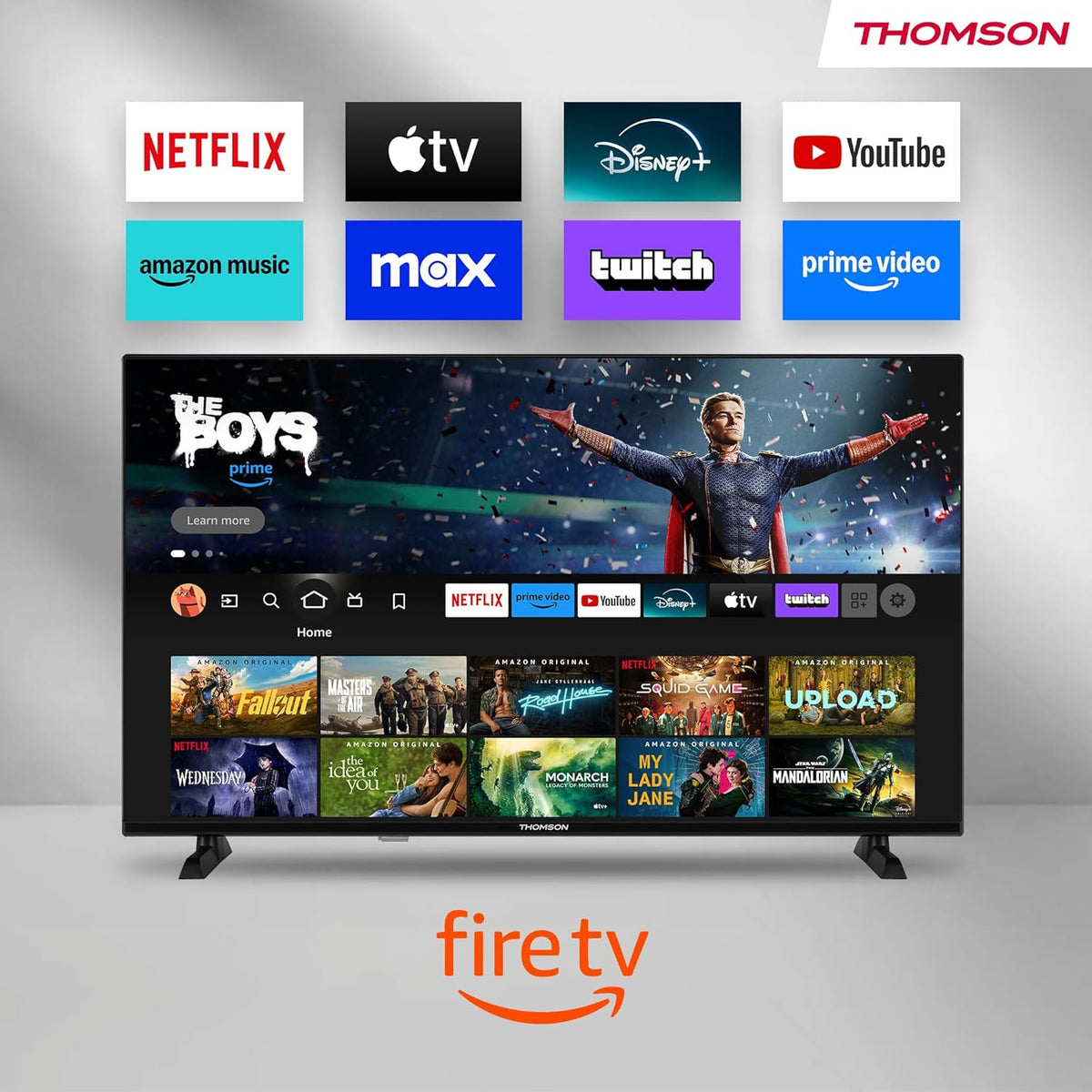 THOMSON 32 Pouces (82 cm) HD LED Fire TV mit Alexa-Sprachsteuerung  AirPlay  Triple Tuner(Cable-Satellite-Antenne)  Bluetooth 5.0  HDMI  USB-Anschlüsse  AV in  CI  USB – 32HF2S34