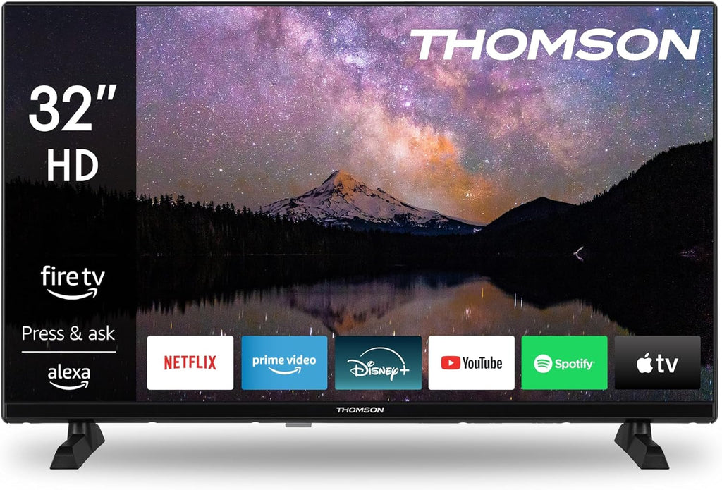 THOMSON 32 Pouces (82 cm) HD LED Fire TV mit Alexa-Sprachsteuerung  AirPlay  Triple Tuner(Cable-Satellite-Antenne)  Bluetooth 5.0  HDMI  USB-Anschlüsse  AV in  CI  USB – 32HF2S34