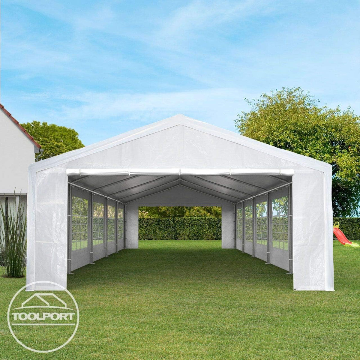 TOOLPORT Tente de réception 3x2 m pavillon Blanc bache PE 350 N imperméable Tente de Jardin