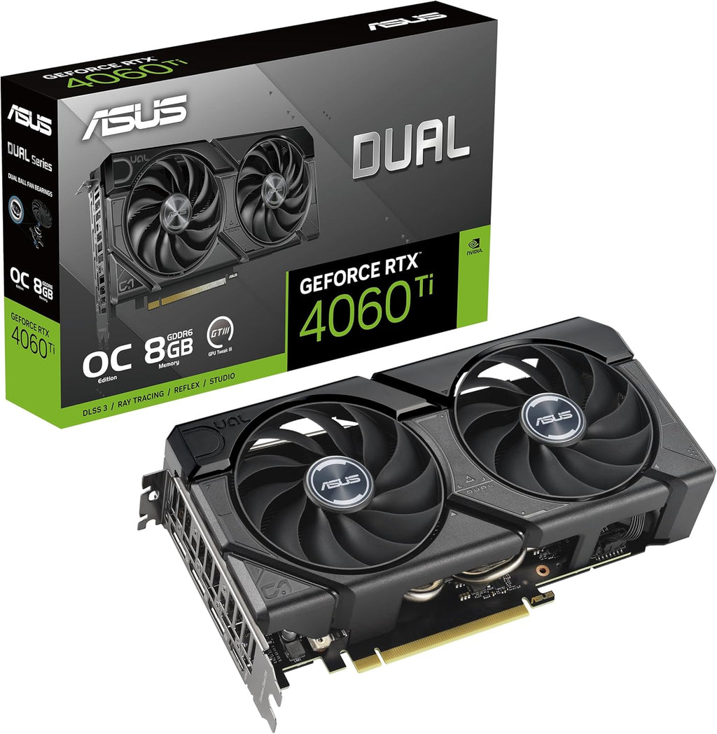 ASUS GeForce RTX 4060 TI Dual Evo 8G OC Carte Graphique de Jeu – Horloge Boost 2595 MHz  GDDR6X  PCIe Gen 4  DLSS 3  3X DP v 1.4a  HDMI 2.1a (Prend en Charge 4K et 8K HDR)