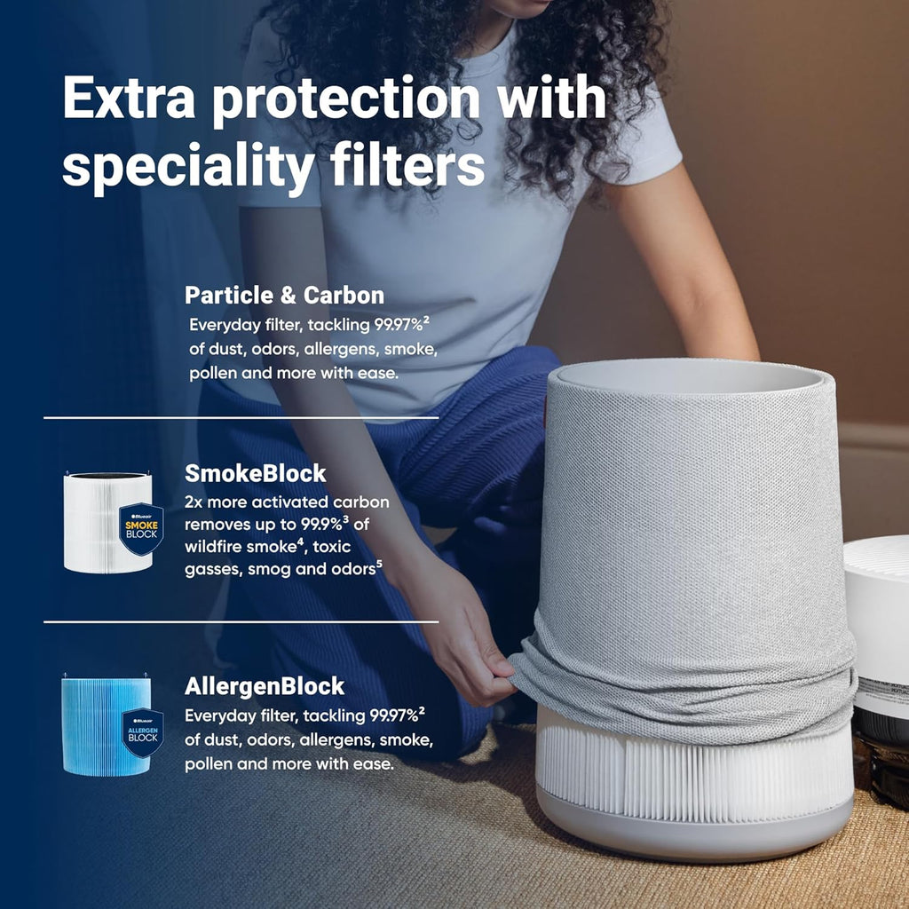 Blueair - Blue Pure 211i Max Purificateur d'air pour grandes pièces jusqu'à 141 m2 – Intelligent, silencieux, technologie HEPASilent, élimine les allergènes, les poils d'animaux, la fumée